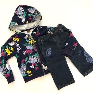 {Tea Collection} Butterfly hooded zip up & jeans